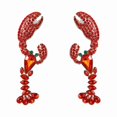 thumbnail image 1 of Rhinestone Lobster Dangle Earrings for Women - Creative and Unique Design, 1 of 5