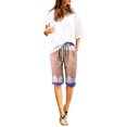 thumbnail image 3 of Trendfront Women's Plus Size High Waisted Colorblock Bermuda Shorts Lightweight Elastic Waist with Pockets Lounge Bottoms, 3 of 5