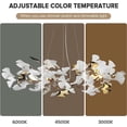thumbnail image 5 of SJIGUANGZ Modern Gold Chandelier,Contemporary White Chandeliers with Ceramic Ginkgo Leaf,Brass Pendant Light Fixtures Ceiling Hanging Lamp Light, 5 of 6