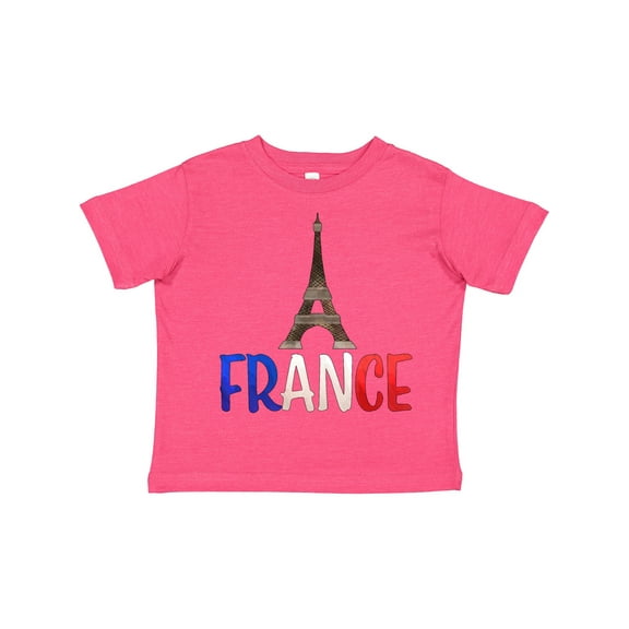 Inktastic France Eiffel Tower Flag in Text Boys or Girls Toddler T-Shirt