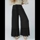 thumbnail image 5 of Pantalones Palazzo Holgados de Playa con Cintura Alta Elástica, Dobladillo con Volantes y Pierna para Mujer Negro XS, 5 of 7