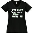 thumbnail image 3 of Inktastic I'm sexy and I mow it Lawnmower Fun Women's Plus Size V-Neck T-Shirt, 3 of 5