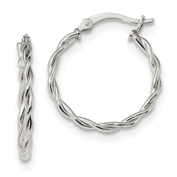 silver braided hoop earrings