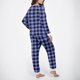 thumbnail image 4 of Conjunto de top y pantalones de poliéster con bolsillos largos y estampado de cuello redondo informal para mujer, 4 of 5