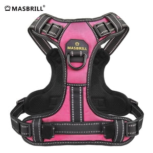 MASBRILL Reflective No-Pull Dog Harness, Pink XS