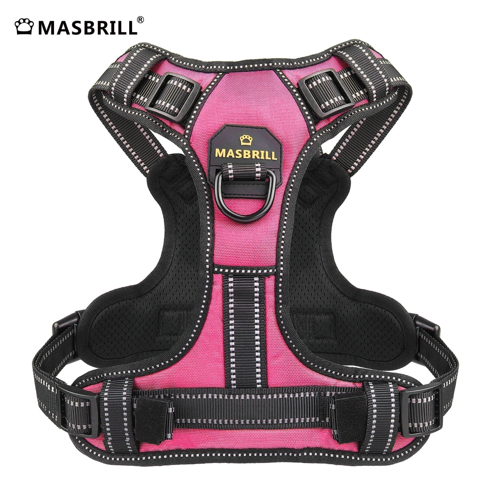 MASBRILL Reflective No-Pull Dog Harness, Pink XS photo 1