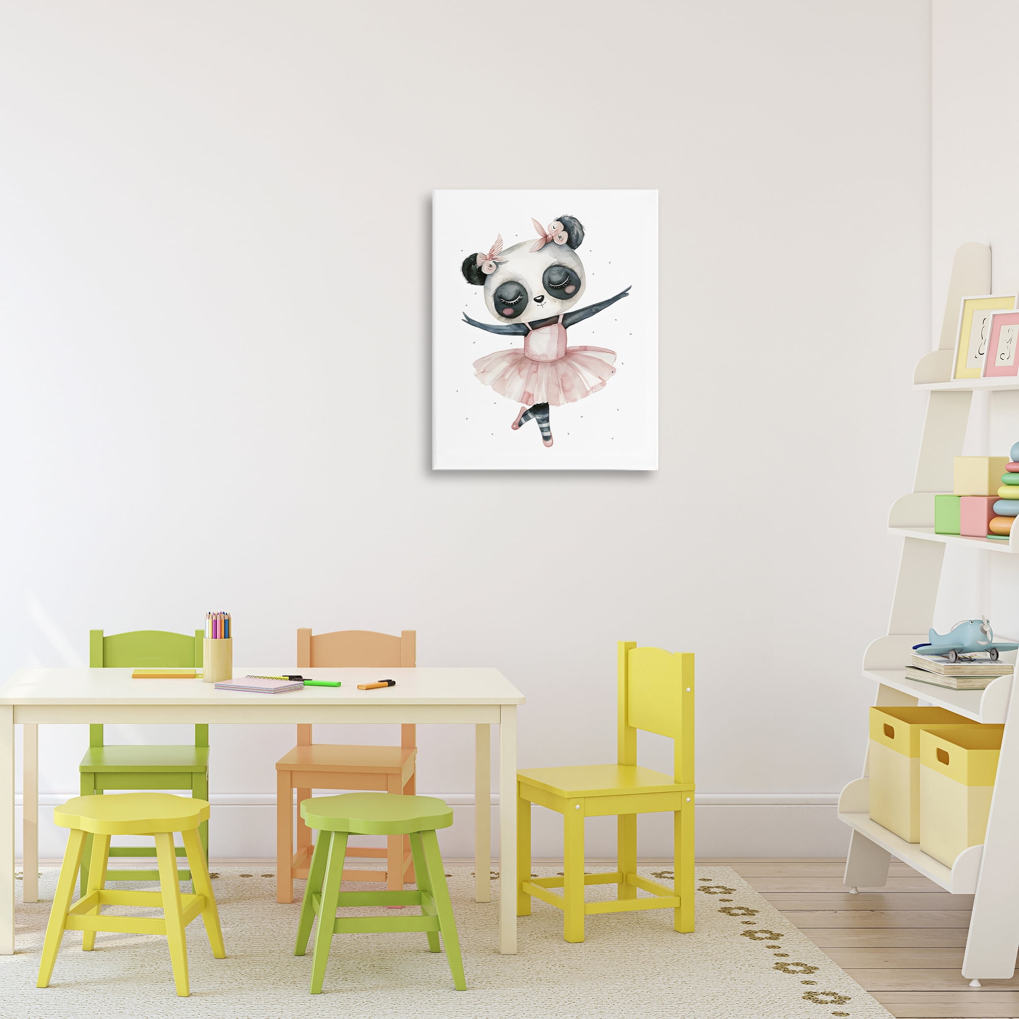 Stupell Industries Ballerina Panda in Pink Tutu Canvas Wall Art, design by LSR Design Studio