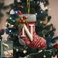 thumbnail image 3 of Luoshdecor Christmas Letter Stockings Ornament,Acrylic Winter Hanging Stocking Pendant for Christmas Tree Decoration (N), 3 of 4