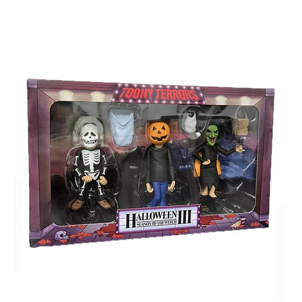 NECA HALLOWEEN 3 Season of The Witch TOONY TERRORS Figura de acción Trick or Treaters Paquete de 3 Modelo coleccionable de película de terror Juguete para niño