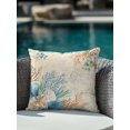 thumbnail image 3 of Outdoor Pillow Waterproof 1 Pack, Beige Beach Coastal Patio Throw Pillows for Couch Bed Sofa with Insert, Summer Nautical Coral Shell Botanical Decorative Travel/Reading/Camping Pillow Set 18x18 Inch, 3 of 8