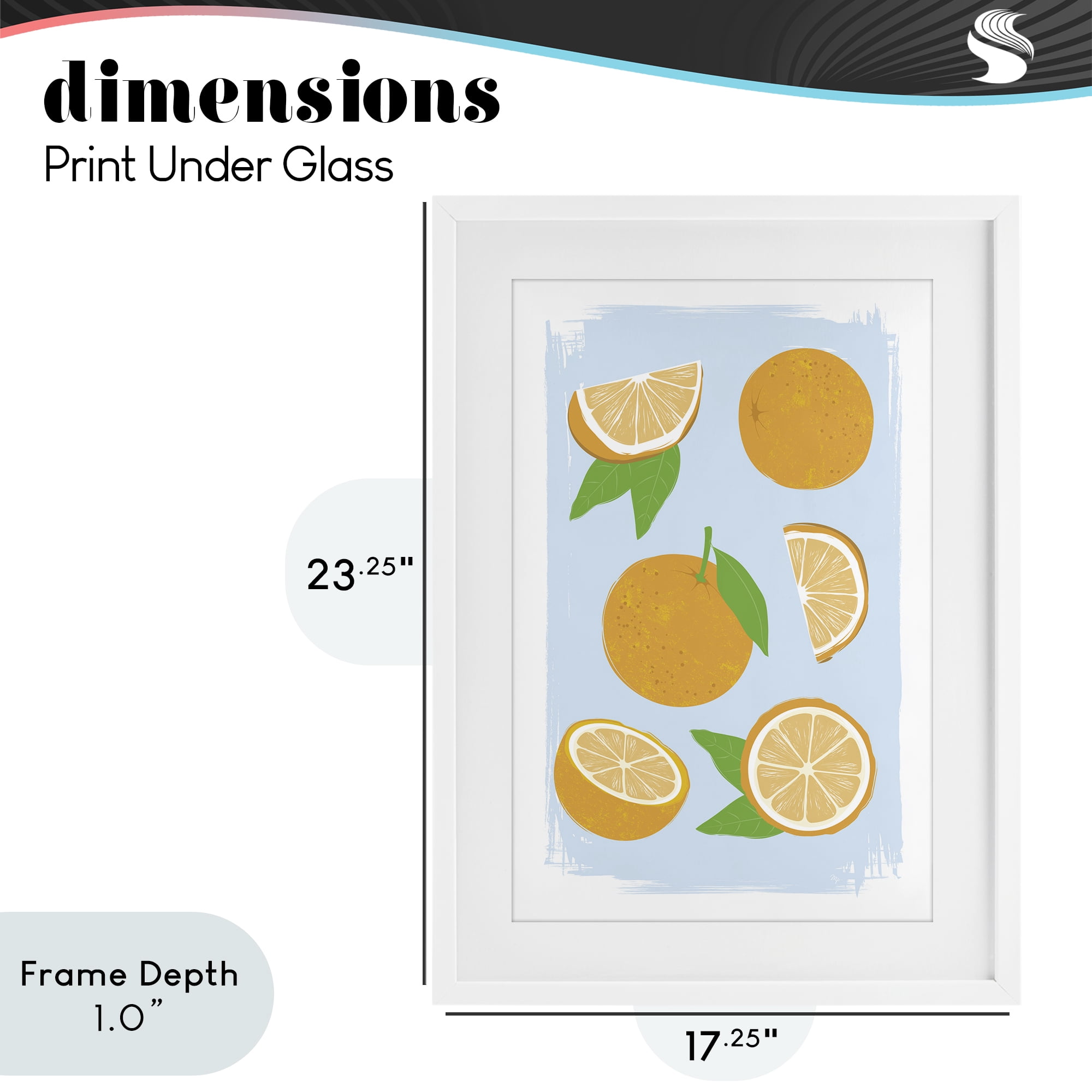 Stupell Industries Pastel Summer Oranges White Framed Print Under Glass, design by Martina Pavlova