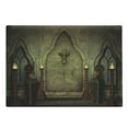 thumbnail image 1 of Gothic Cutting Board, Fantasy Scene with Old Fashioned Wooden Torch and Skull Candlesticks in Dark Spooky Room, Decorative Tempered Glass Cutting and Serving Board, Large Size, Brown, by Ambesonne, 1 of 1