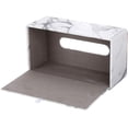 thumbnail image 4 of Cajas de pañuelos de cuero PU, dispensador de pañuelos rectangular, soporte para pañuelos para el hogar y el coche (mármol), 4 of 5