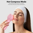 thumbnail image 5 of Facial Cleansing Brush, IPX7 Waterproof Sonic Face Brush for All Skin Types, Electric Silicone Face Scrubber with Nose Scrubber for Deep Cleansing and Exfoliation, Pink, 5 of 9