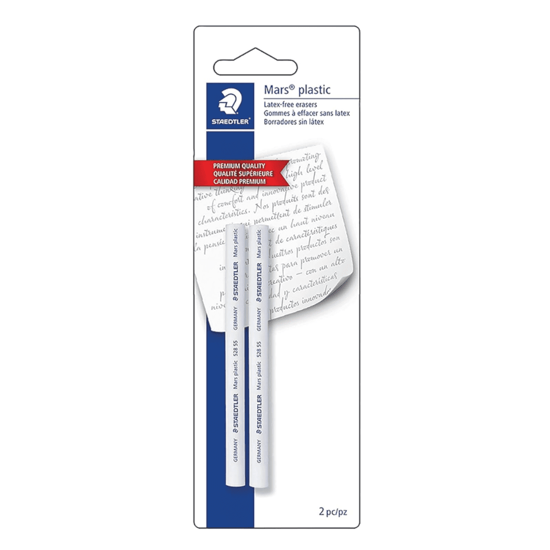 STAEDTLER Mars Plastic Eraser Refills 18-Pack (18 Sets of 2 pcs)- Latex-Free Erasers, Replacements for Refillable Holder, Home & Office, White, 36 Count