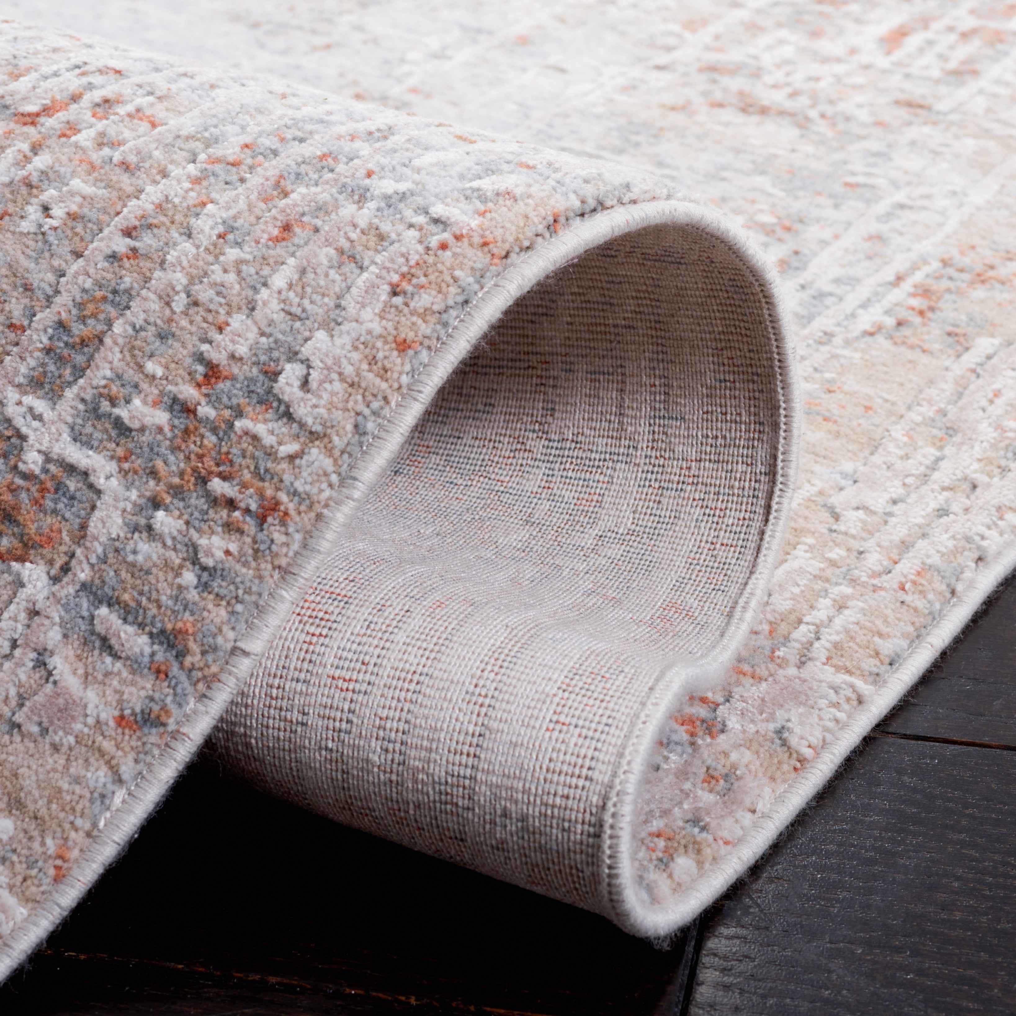 SAFAVIEH Marmara Oakley Abstract Runner Rug, Beige/Blue Rust, 2' x 8'