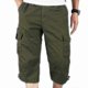 thumbnail image 1 of Mens 3/4 Long Length Elasticated Shorts Waist Cargo Combat Three Quarter Pants -GSL, 1 of 4