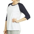 thumbnail image 1 of TheLovely Women's Round Neck Raglan 3/4 Sleeve Baseball Tee Shirts Jersey Top, 1 of 3