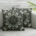 thumbnail image 3 of Shiartex Throw Pillow Cover Ornate Black Flower Frame Pattern  Pillow Case Decorative for Sofa Couch Chair Bedroom  White, 3 of 5
