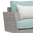 thumbnail image 4 of BenJara  36 in. Coco Wicker Woven Spa Fabric Patio Swivel Club Chairs, Platinum & Green - Set of 2, 4 of 5