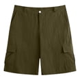 thumbnail image 4 of Men's Cargo Linen Shorts Lightweight Quick Dry Beach Shorts Outdoor Travel Active Fishing with Multi Pockets, 4 of 5