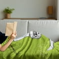 thumbnail image 3 of Sloth Soft Flannel Fleece Throw Blanket, Smiling Sloth Clutches Hanging on a Branch Habitat Wildlife, Cozy Plush for Indoor and Outdoor Use, 50" x 70", Pale Grey Green White, by Ambesonne, 3 of 5