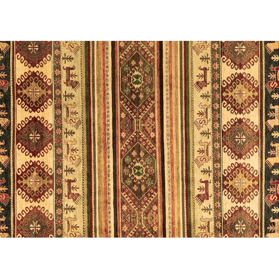 Ahgly Company Indoor Rectangle Oriental Brown Modern Area Rugs, 4' x 6'
