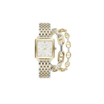 Jones New York Women's Quartz Movement Diamond Analog Watch And Bracelet Set, Light Silver Sunray/Two Tone