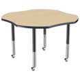 thumbnail image 4 of ECR4Kids 48in Clover Everyday T-Mold Adjustable Activity Table Maple/Navy/Black - Super Leg, 4 of 8