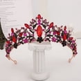 thumbnail image 1 of Nvzi Tiara de boda para novia, diadema de princesa, corona nupcial, joyería para el cabello con diamantes de imitación de cristal,graduación, boda, fiesta de disfraces (rojo), 1 of 3