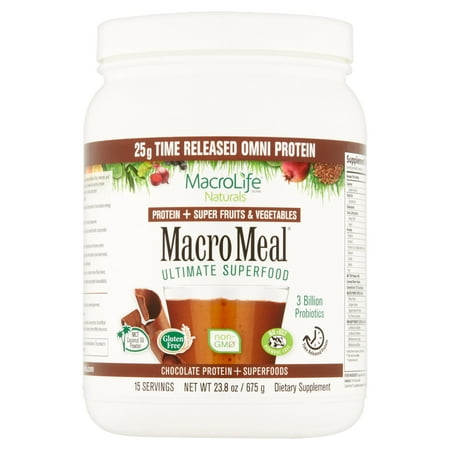 MacroLife Naturals MacroMeal Protein & Superfoods, Chocolate, 1.5 Lb