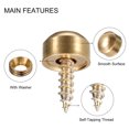 thumbnail image 4 of Uxcell 4Pack 9mm Decorative Screws with Caps Mirror Screws for Mirrors Tables Gold, 4 of 6