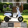 thumbnail image 6 of Track Seven 24V Kids Electric Motorcycle, 250W Brushless Motor Ride-on Scooter Moped for Boys Girls Ages 8+, 12" Pneumatic Tires, Bluetooth, Max 10 Mph, Bonus Storage Cover, Blue, 6 of 9