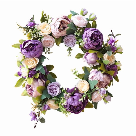 Spring Simulation Flower Wreath Door Decoration Large Wreath Pendant Door Ring for Front Door Christmas Weddings,Parties,Decoration