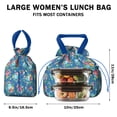 thumbnail image 5 of Pioneer Flower Floral Print Pattern Drawstring Lunch Bag Women - Drawstring Lunch Bag Insulated for Work Office - Stain-Resistant Large Lunchbags for Women with Multi-Pockets, 5 of 6