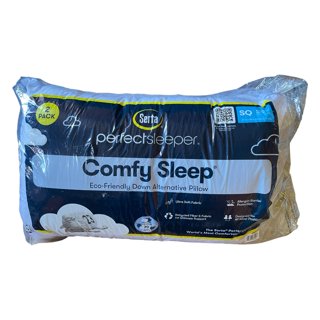 Serta Perfect Sleeper Comfy Sleep Eco-Friendly Bed Pillow, 2 Pack (Assorted  Sizes)