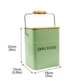 thumbnail image 5 of Pethiy Dog Food Storage Container, Metal Dog Food Tin with Wooden Lid, Handle & Serving Scoop, 5-6 lbs Capacity Pet Food Canister (Green), 5 of 5
