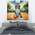 thumbnail image 3 of Happy Father's Day Australian Shepherd Playing Basketball with Best Dad Jersey Tapestry Aussie Dog Lover Gifts Wall Hanging Backdrop Home Decor - 13006, 3 of 5