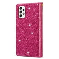 thumbnail image 3 of SaniMore for Samsung Galaxy A53 5G Star Laser Engraving Case, Magnetic Flip Zipper Wallet Cover Support Wrist Strap Card Slot & Kickstand Shockproof Protective Shell for Girls Ladies, Rose, 3 of 8