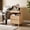 Oak, variant on Spaco Oak Contemporary Nightstand, Side Table with Concealed Drawer, Charging Station, 2 Drawers & Open Shelf for Bedroom