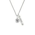 thumbnail image 2 of Delight Jewelry Silvertone Capital Letter - Y - Pebble Disc - Silvertone Believe Faith Prayer Hope Bar Charm Necklace, 23", 2 of 4