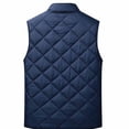 thumbnail image 6 of Men Jacket Vest Buttom Down Puffer Quilted Jacket Fall Fashion 2026 Winter Coats with Pockets，Lightweight Warm Sleeveless Jackets for Travel Hiking Running Walking Fishing Blue 2XL, 6 of 6