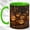 Green, variant on Forest Jack O Lantern Coffee Mug, Autumn Pumpkin Mug, Ceramic 11 oz