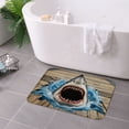 thumbnail image 3 of FJPT Non Slip Flannel Polyester Floor Mat Shark Design For Bathroom Kitchen Bedroom Decor 16x24 inch, 3 of 5