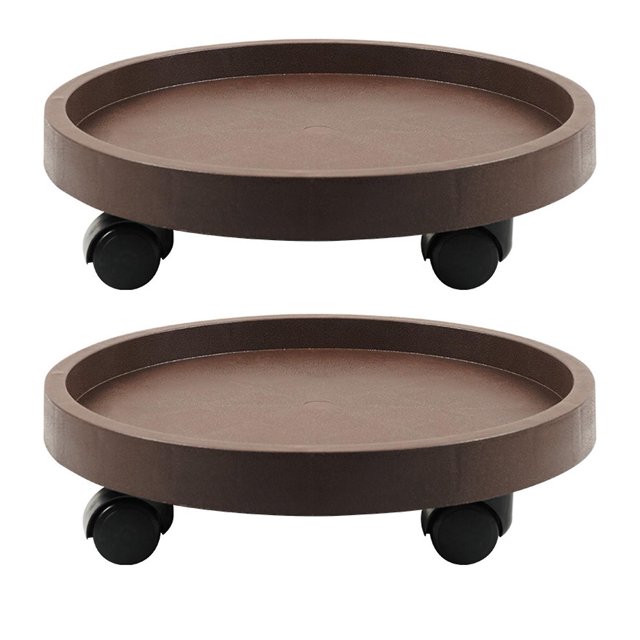 Plateau de Jardinière Rond Mobile avec Roues Base Mobile Industrielle Robuste pour la Plupart des Types de Pots de Plantes-KEEW