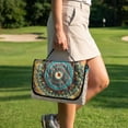 thumbnail image 4 of Whosucclay Foldable Golf Cart Seat Covers for Club Car 2-Person Golf Carts, 4 Convenient Pockets with Holes Club Car Seat Cover Protector, Hummingbird Mandala Print, 4 of 9
