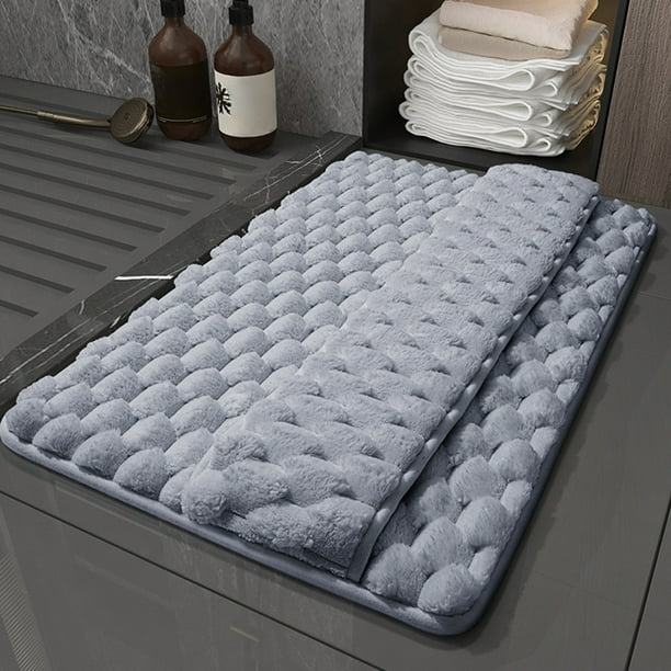 Alfombra de baño, tapete para la parte posterior del pie, grueso, suave, antideslizante, envolvente, absorbente, lavable, para ducha o baño.,Wsvlmg