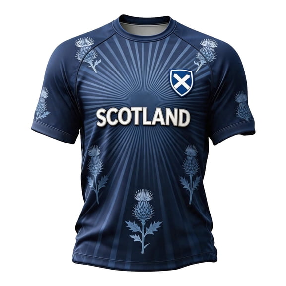 SJLDQY Mens 2026 Scotland Soccer Tshirts Short Sleeve International Football T-Shirts for Men Casual Crew Neck Scotland Flag Graphic Breathable Athletic Tops
