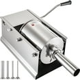 thumbnail image 1 of VEVOR 3L/7Lbs Commercial Horizontal Sausage Stuffer Maker Manual Sausage Filler with 4 Filling Nozzles Stainless Steel Sausage Stuffing Machine for Commercial & Home Use, 1 of 9