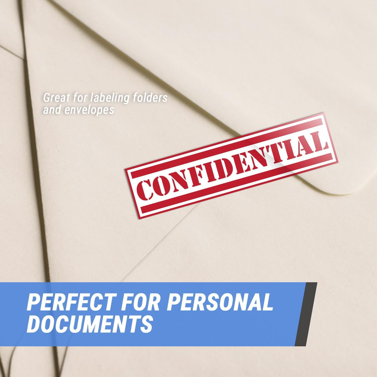 Confidential  (4 x 1 inch, Red - 300 ) Confidential Stickers for Special Handling , Top Secret Mail - Strong Permanent Self-Adhesive